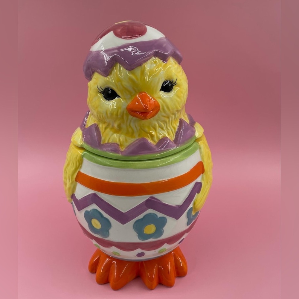 Vintage Ceramic David’s Cookies Easter Egg Chick Cookie Jar | Easter Cookie Jar